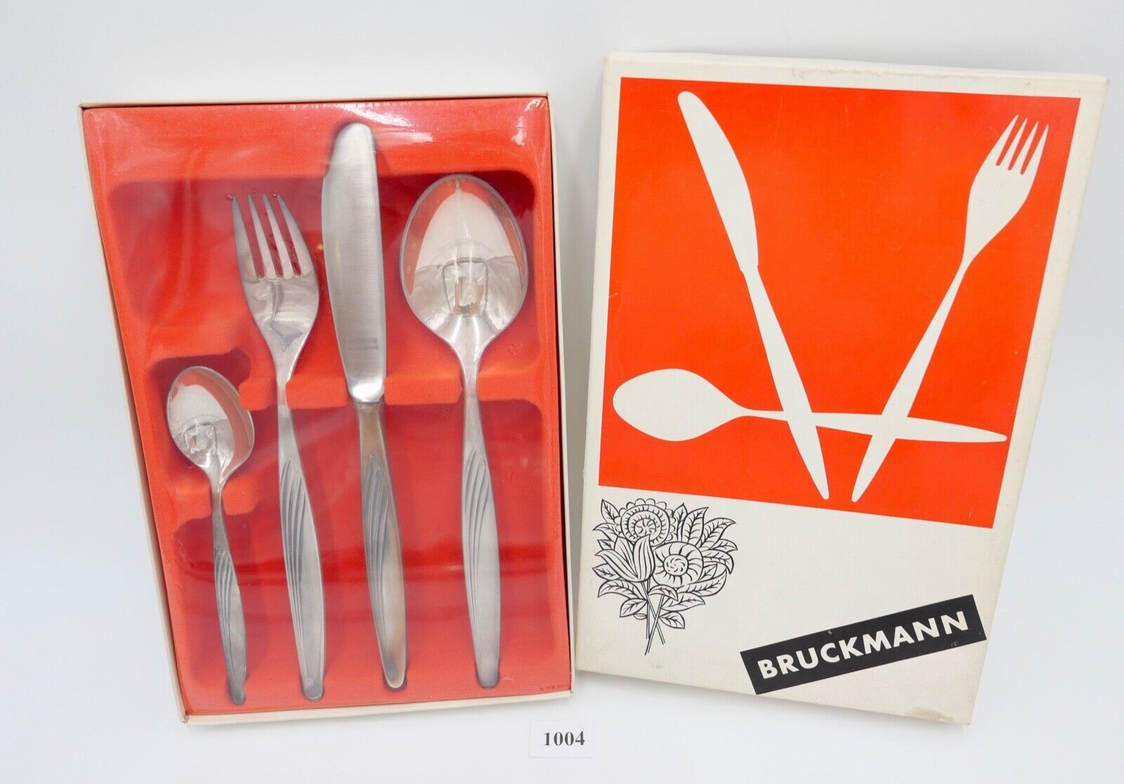 - NEU - OVP - 4 Teile BRUCKMANN 765 CANDIDA - 90er Silber Besteck Set - Antikhandel-Stuttgart