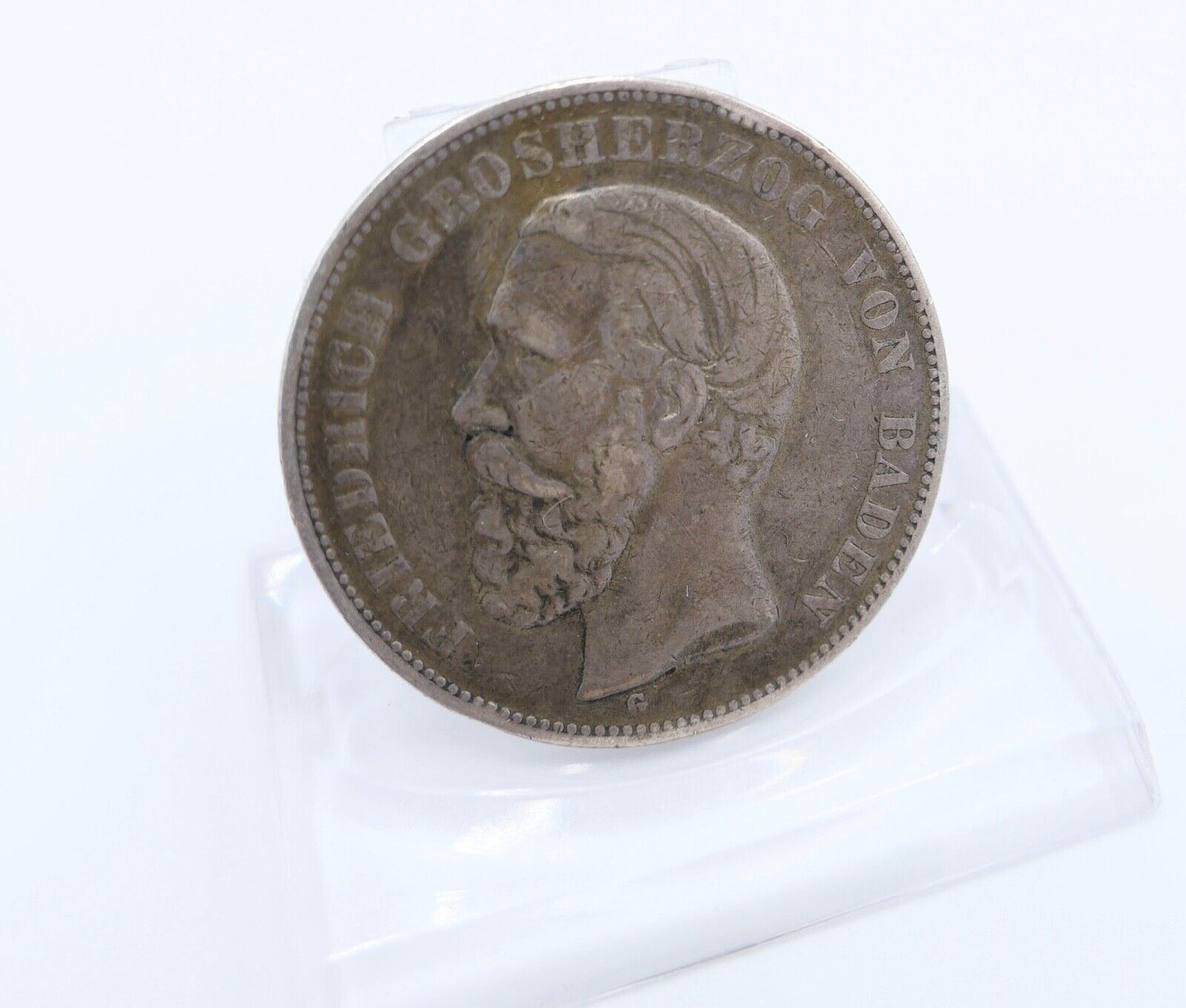 5 Mark 1876 G Jäger J.27 Baden Großherzog Friedrich ss-vz - Antikhandel-Stuttgart