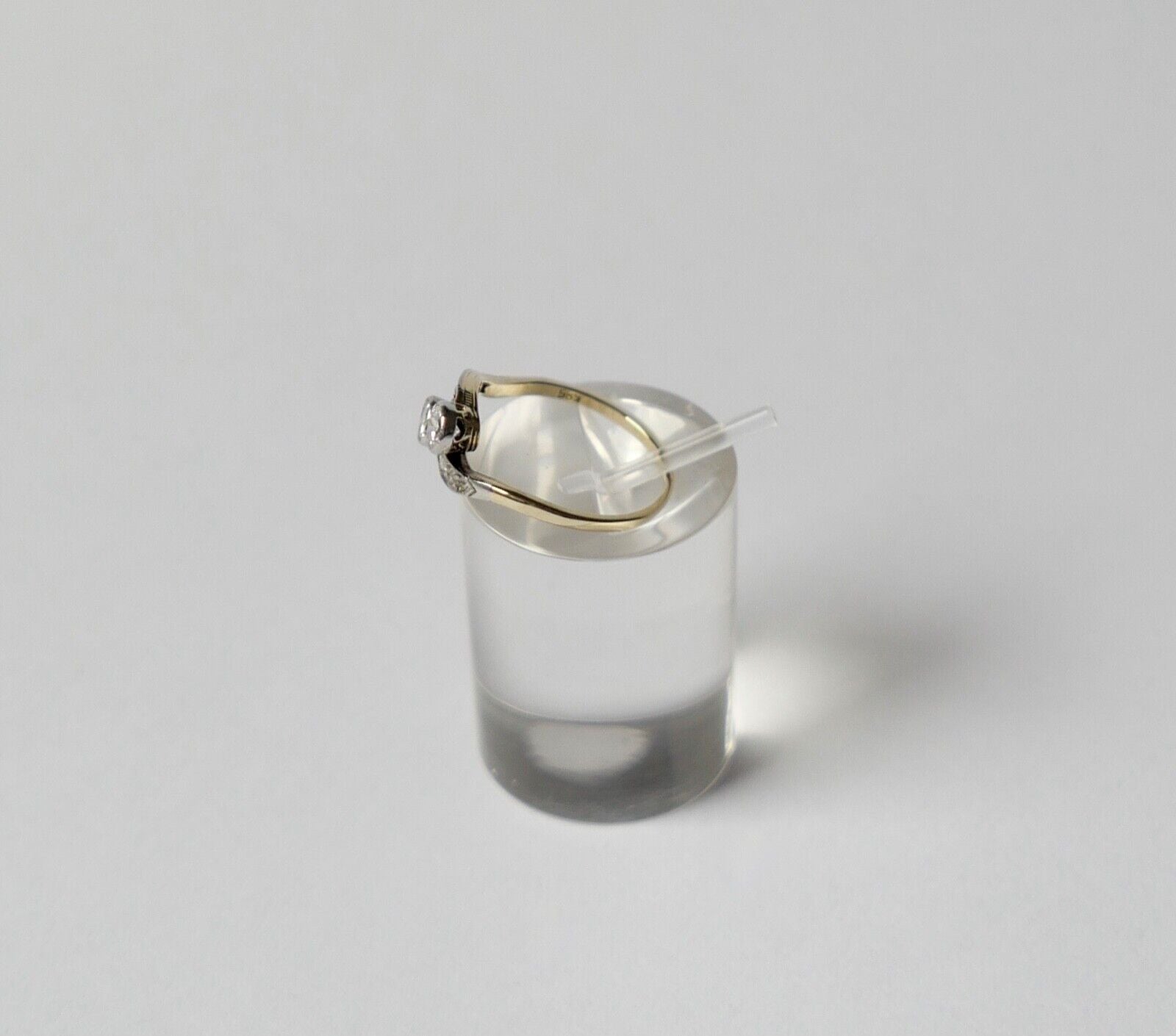 tuá e muá Gelbgold Ring 0,54 Ct Brillanten 585 14K Gr.52 1950er Jahre - Antikhandel-Stuttgart