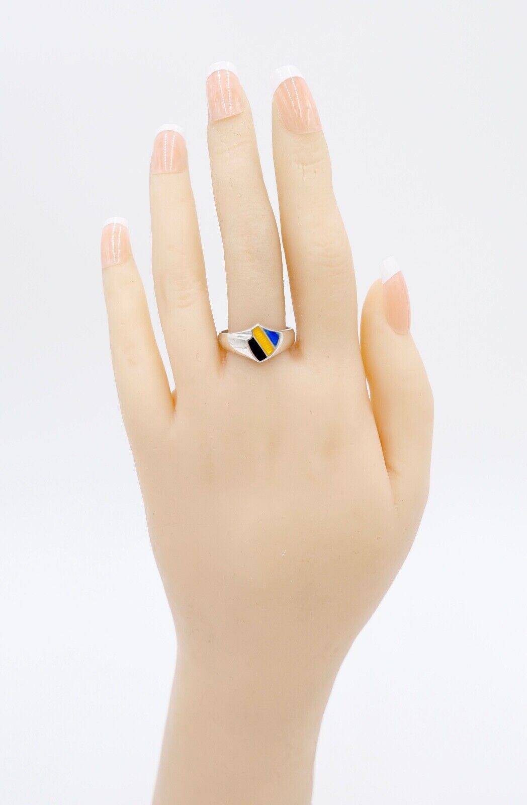 20er Jahre Studentika Patriotischer Ring Studentenverbindung 800 Silber Emaille - Antikhandel-Stuttgart