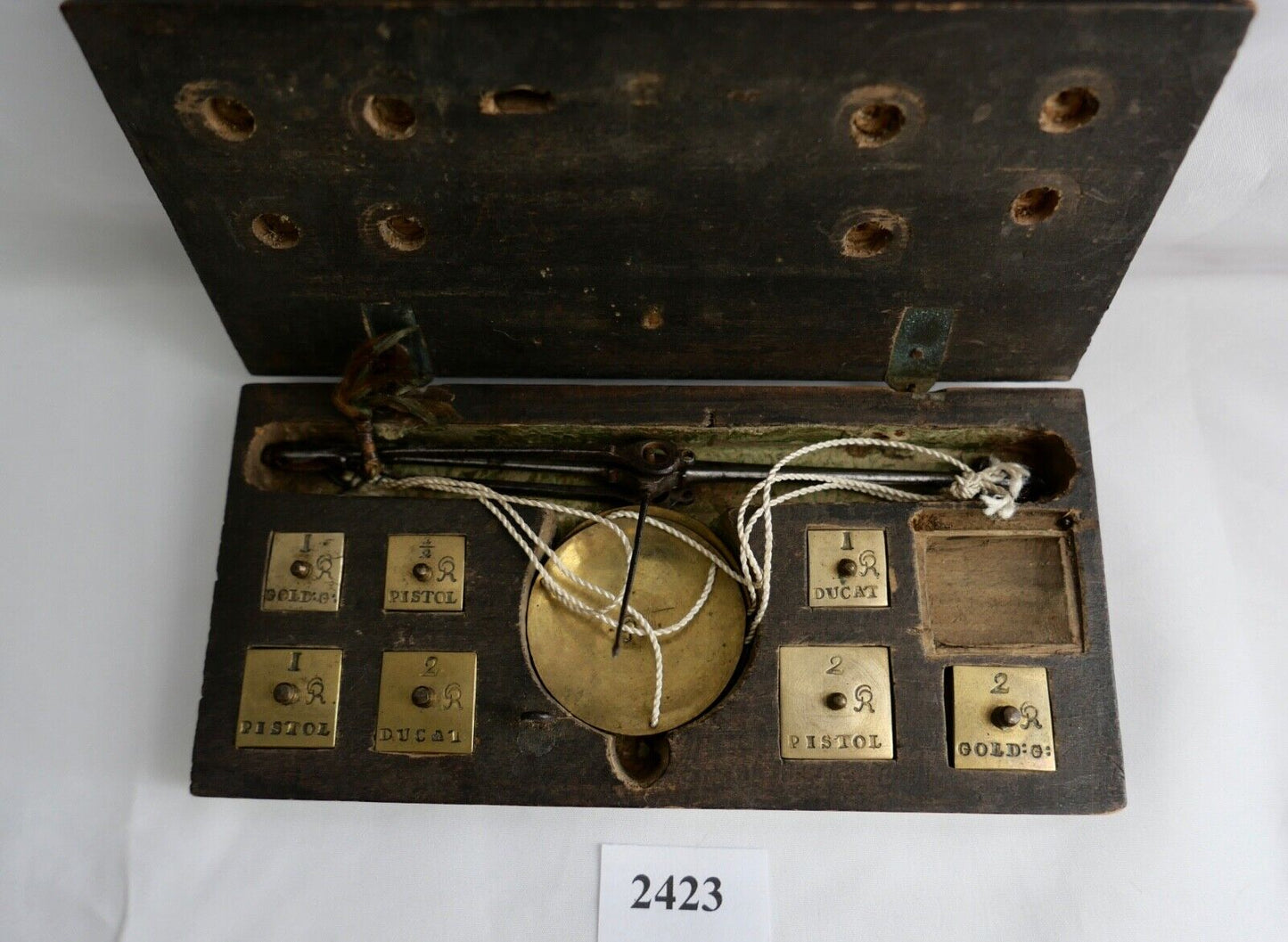 Antike Münzwaage 19. Jh. Waage Ducat Pistol Goldwaage - Antikhandel-Stuttgart