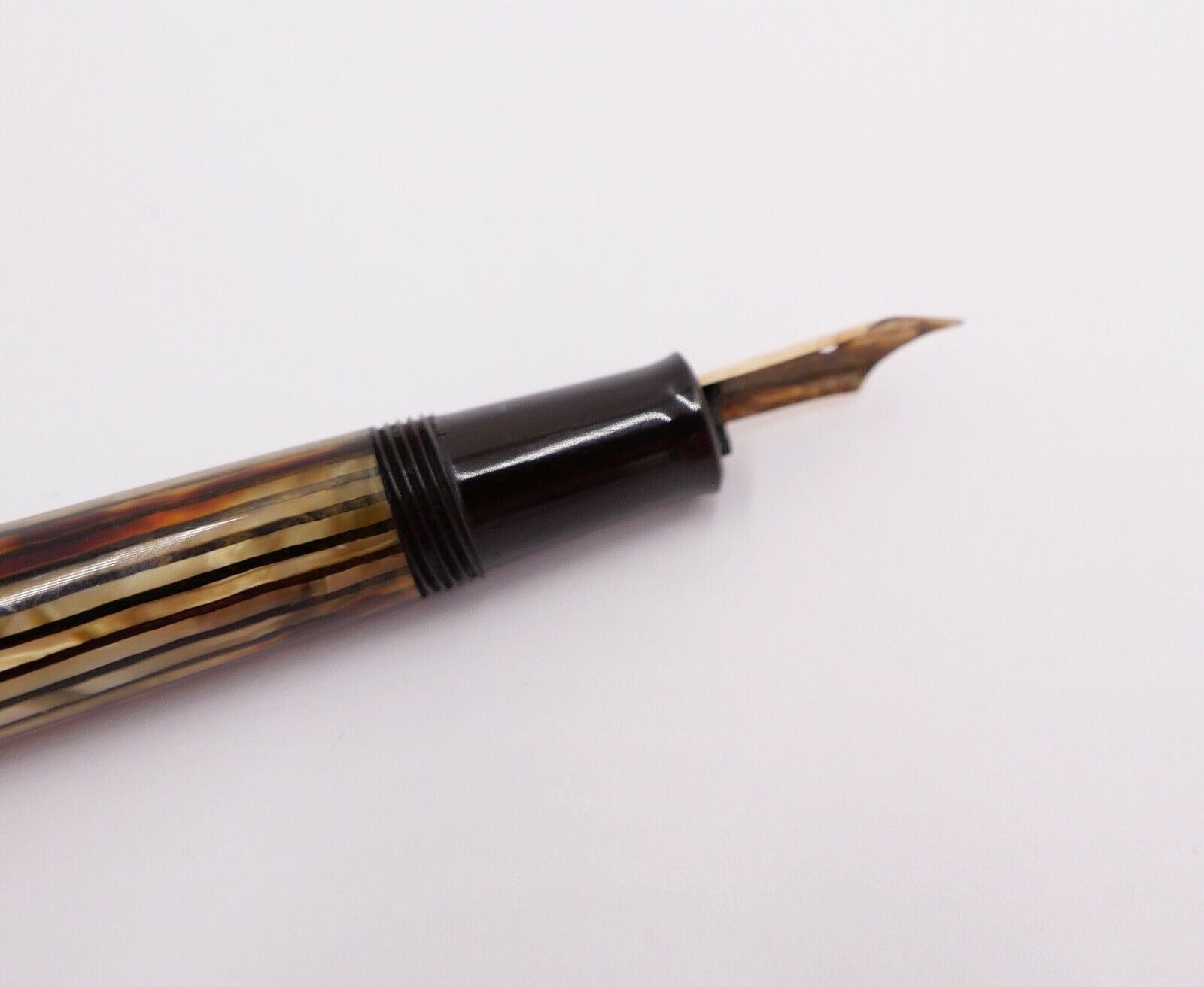 PELIKAN 400 Füller 585 / 14Ct Goldfeder E Kolbenfüller Schildpatt OM - Antikhandel-Stuttgart