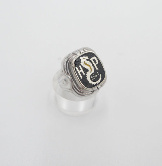 alter Siegelring 835 Silber Onyx & Monogramm HP 8541 Herrenring Ring Gr. 55 - Antikhandel-Stuttgart