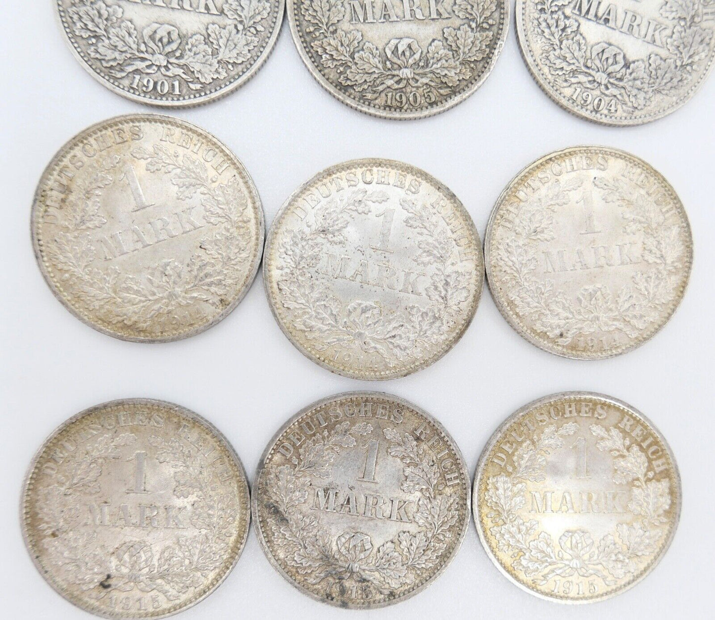 11x 1 Mark Deutsches Reich 1901-1915 A D E Jäger J.17 VZ-STG - Antikhandel-Stuttgart