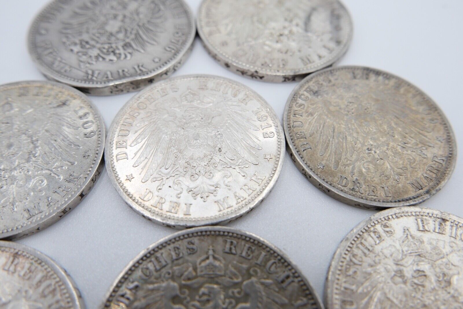 12x 2 3 5 Mark 1876-1914 Preußen Wilhelm Jäger J. 97 98 102 103 111 112 113 114 - Antikhandel-Stuttgart