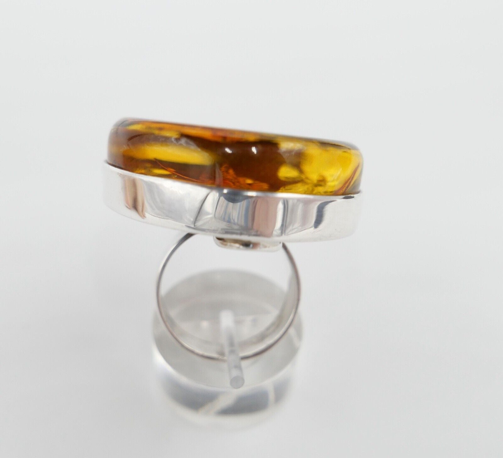 Bernstein Designer Ring Gr. 62 Silber 925 - Antikhandel-Stuttgart