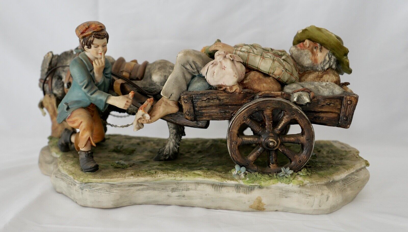 GROßE SCHWERE CAPODIMONTE Porzellan Gruppe Figur " Giacomo Scotti " 37 cm 4,1 KG - Antikhandel-Stuttgart