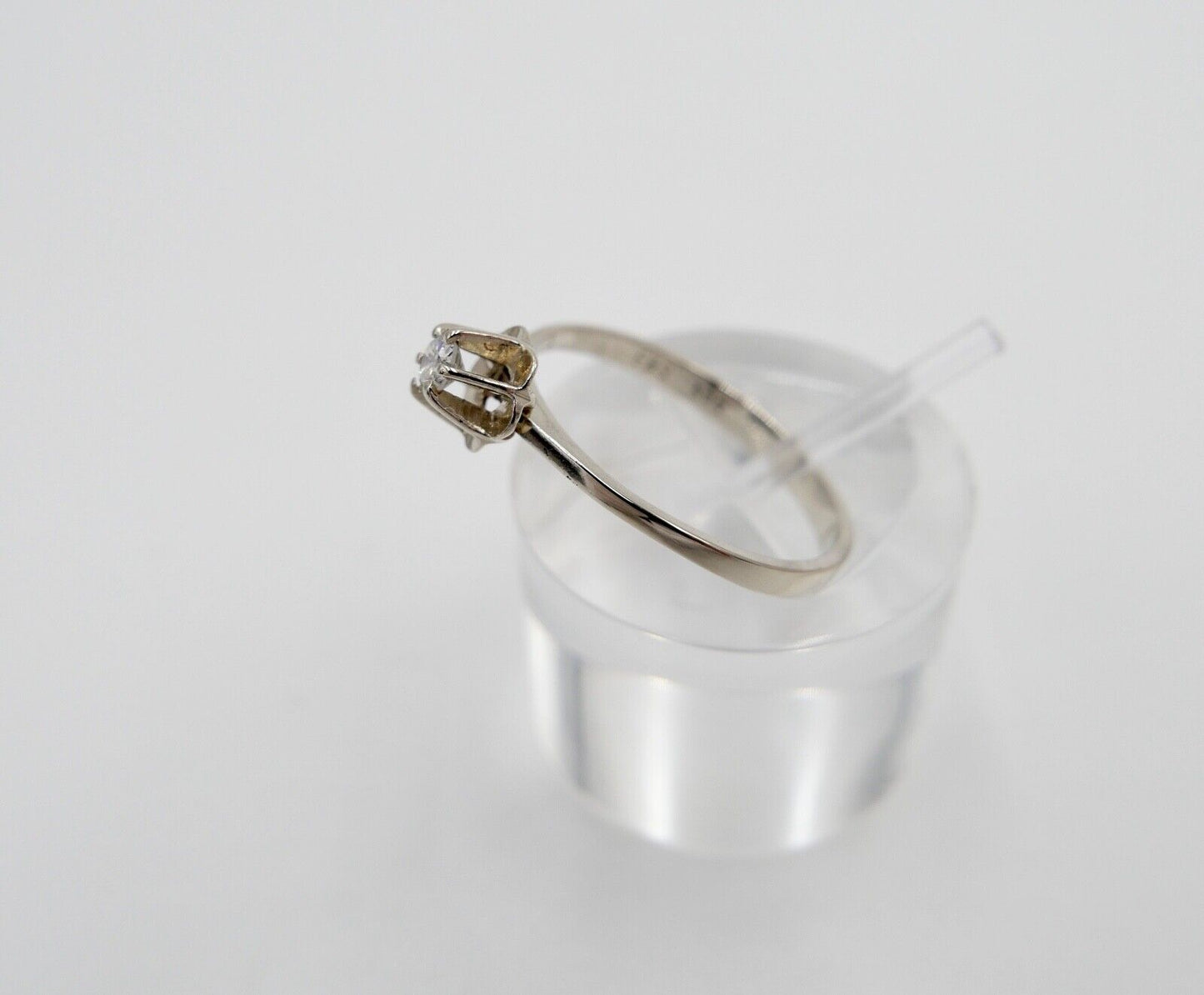 90er Jahre Eleganter Solitär 585 14K Gold Brillant Ring Gr.54 F&S - Antikhandel-Stuttgart