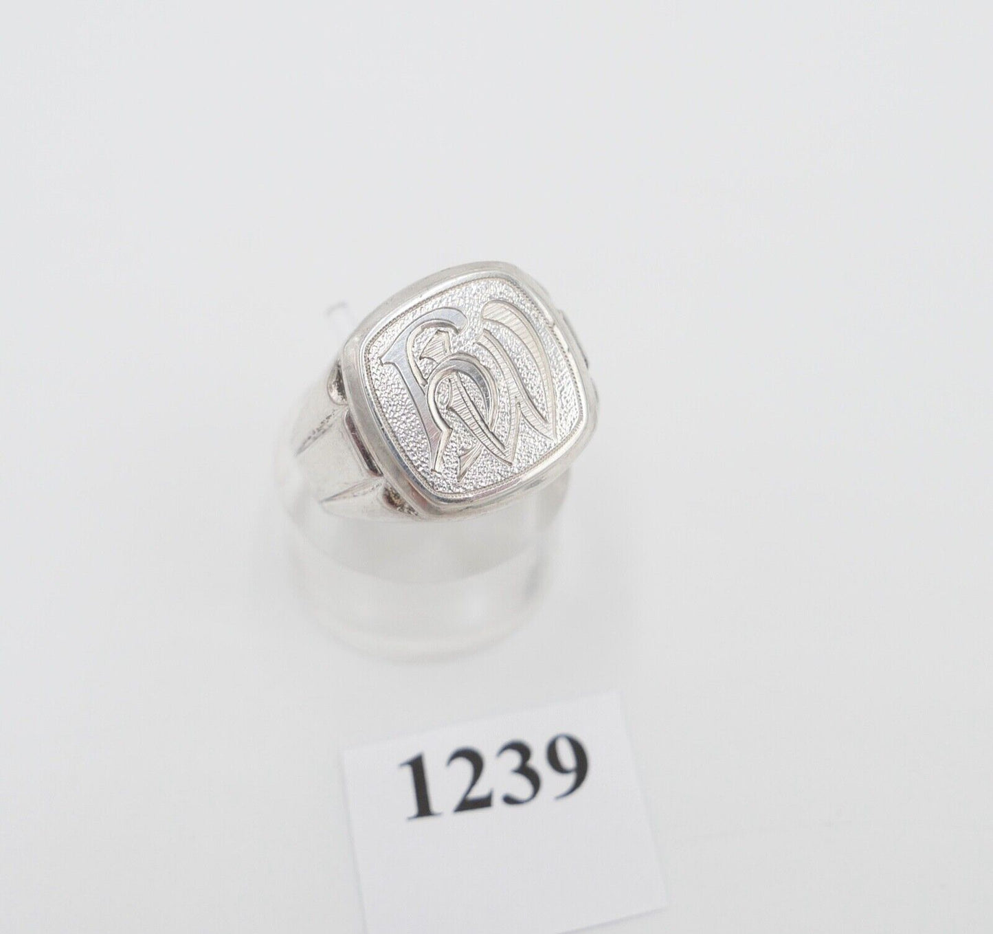 ART DECO Siegelring Monogramm HW WH Herrenring Ring 835 Silber Gr. 61 RW - Antikhandel-Stuttgart