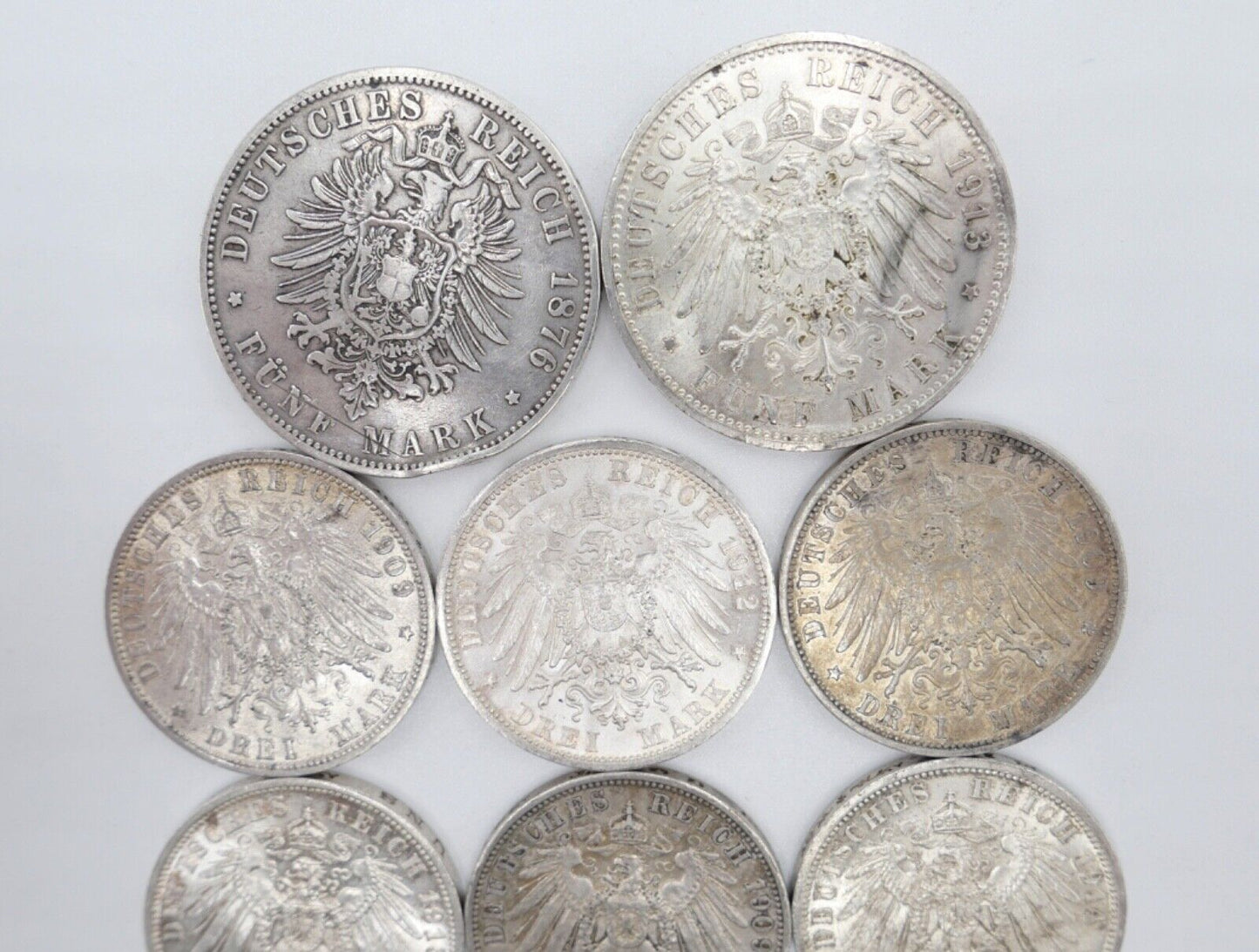 12x 2 3 5 Mark 1876-1914 Preußen Wilhelm Jäger J. 97 98 102 103 111 112 113 114 - Antikhandel-Stuttgart