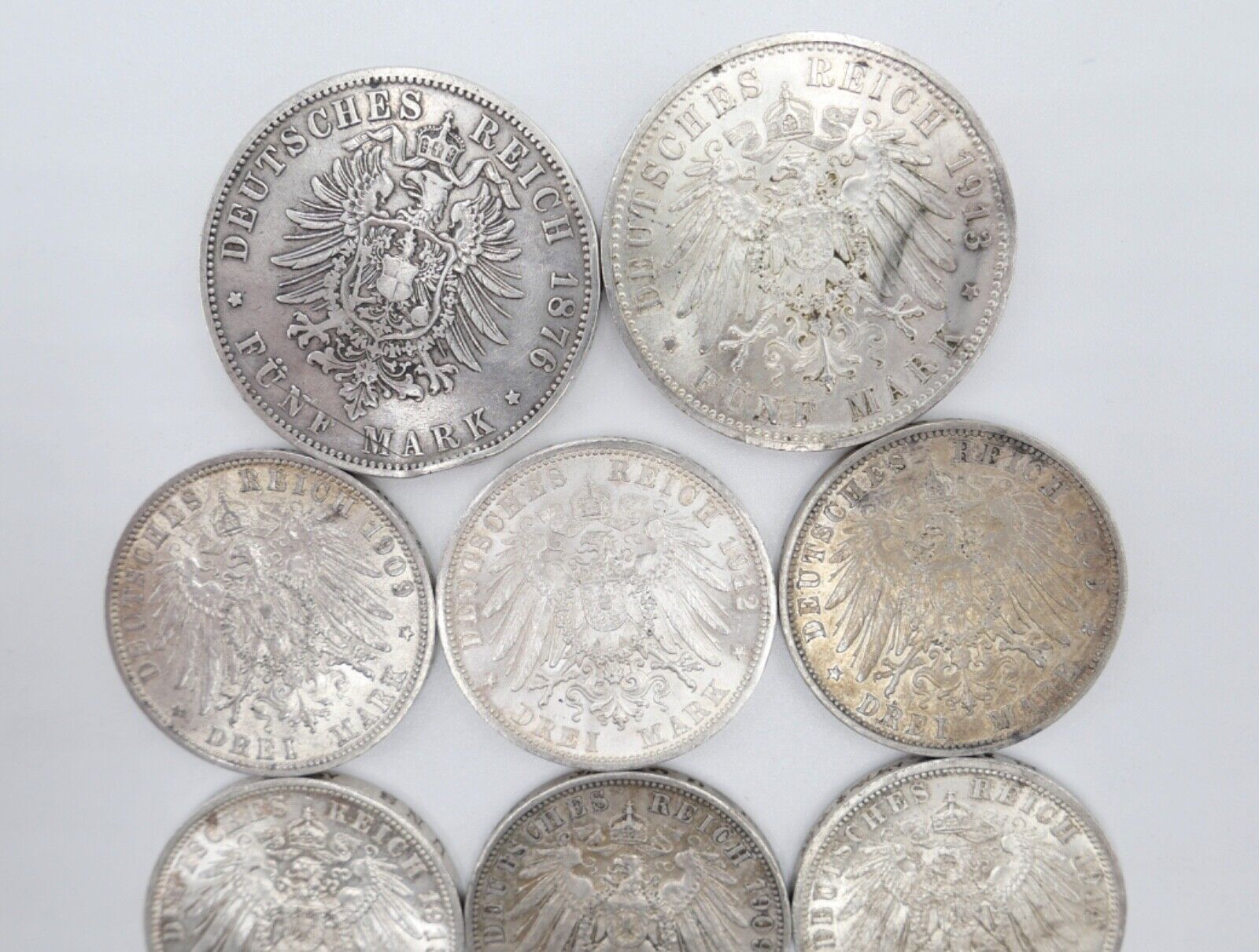 12x 2 3 5 Mark 1876-1914 Preußen Wilhelm Jäger J. 97 98 102 103 111 112 113 114 - Antikhandel-Stuttgart