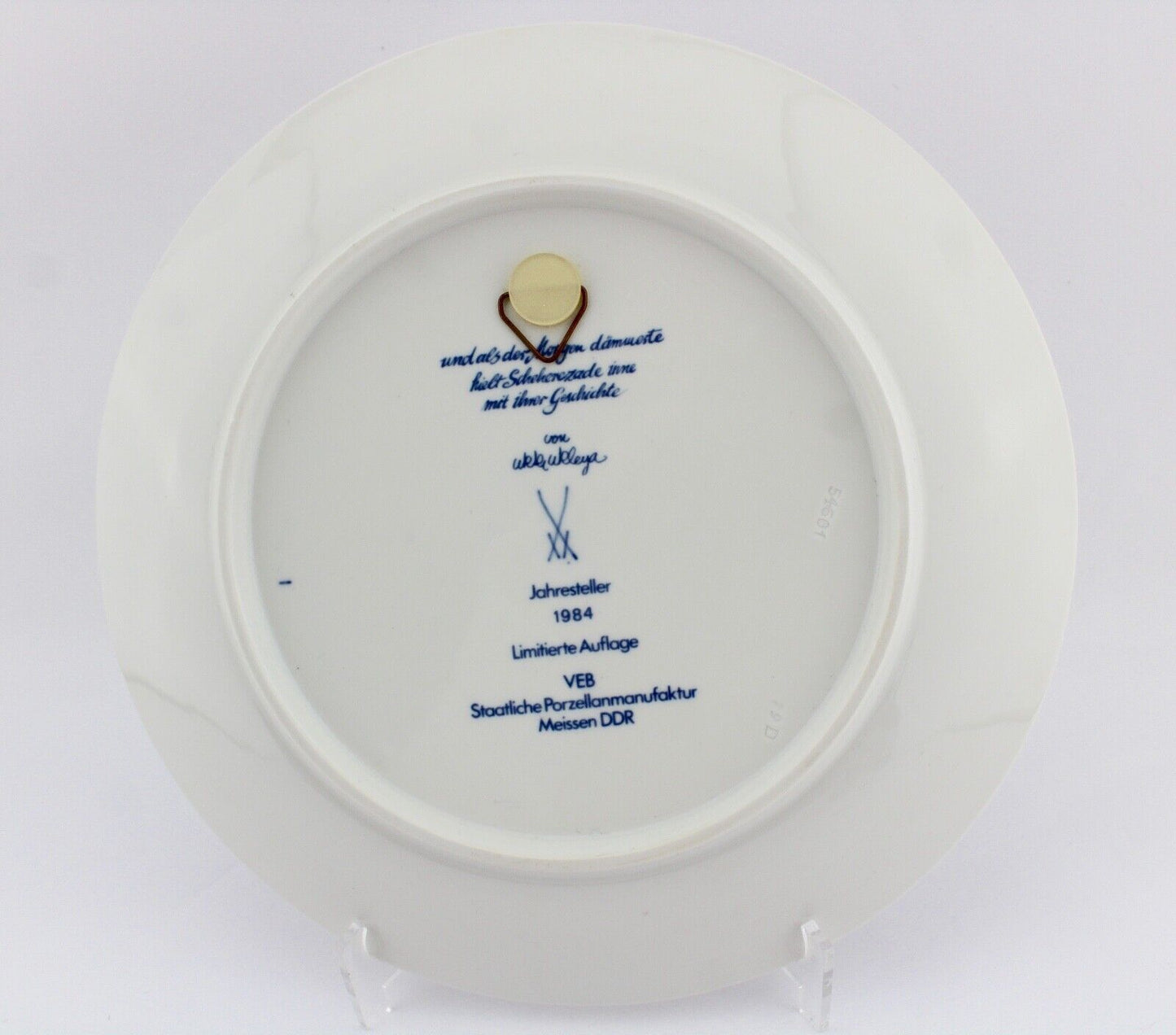 Meissen 1. Wahl Wandteller SCHEHEZARADE 26 cm Jahresteller 1984 Morgendämmerung - Antikhandel-Stuttgart