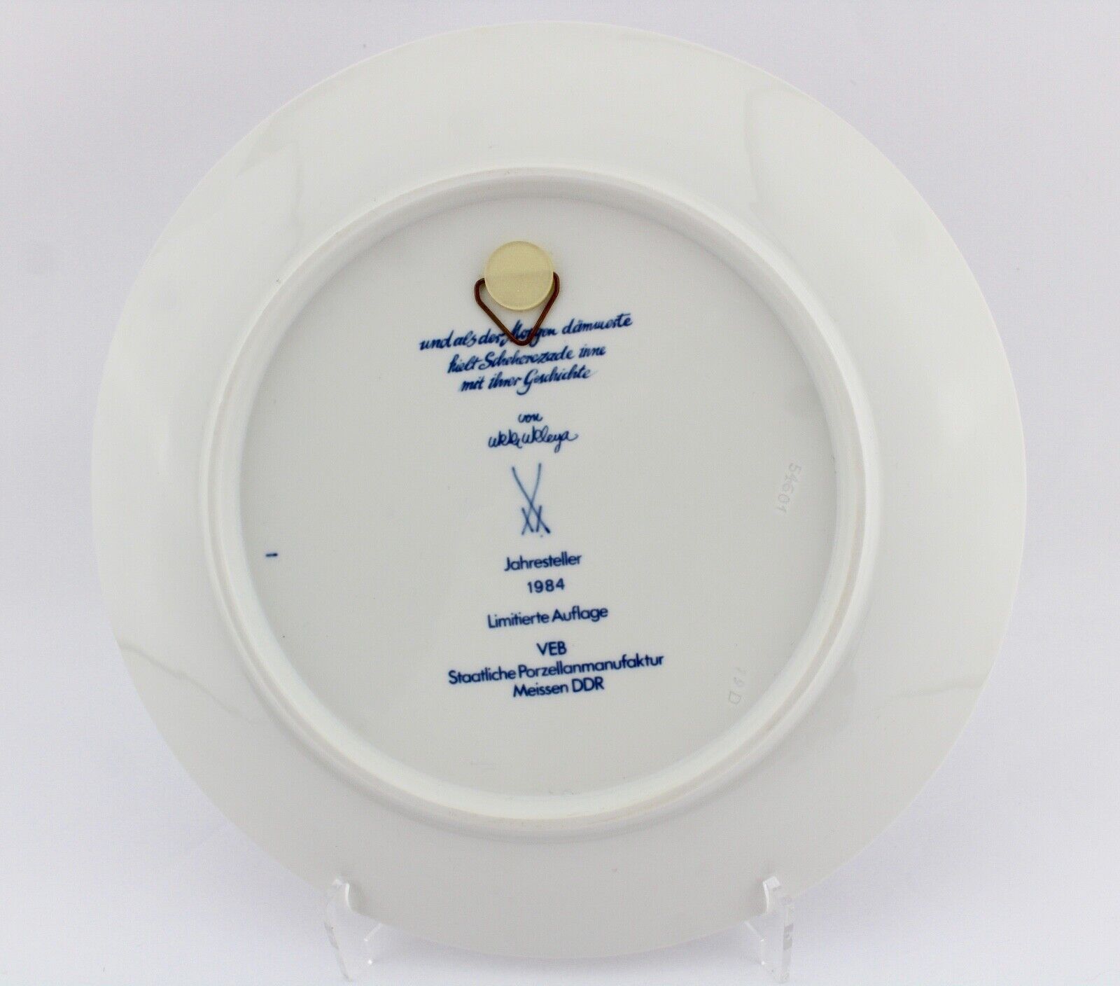 Meissen 1. Wahl Wandteller SCHEHEZARADE 26 cm Jahresteller 1984 Morgendämmerung - Antikhandel-Stuttgart