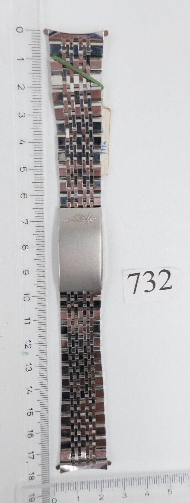 NEU 80er Jahre Original MIDO Edelstahl 20/16 mm Gliederband Faltschliesse - Antikhandel-Stuttgart