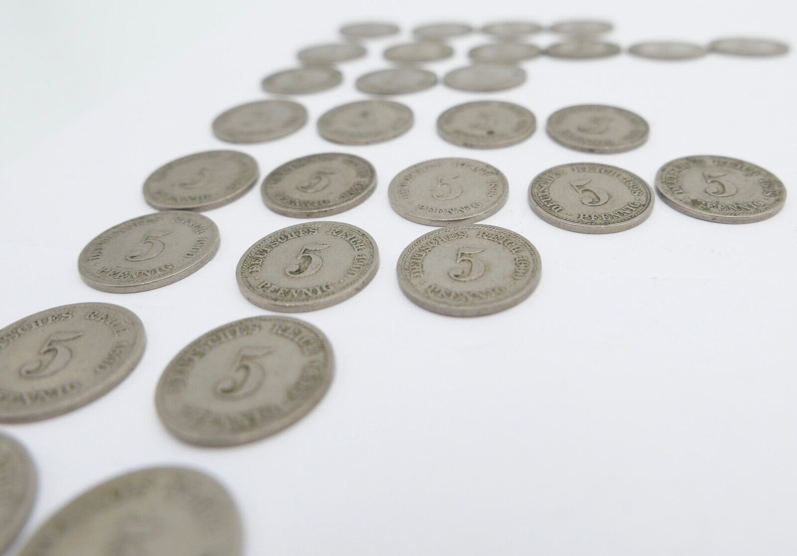 33x 5 Pfennig 1890 - 1905 A D E F G J großer Adler Jäger J.12 ss - stg - Antikhandel-Stuttgart