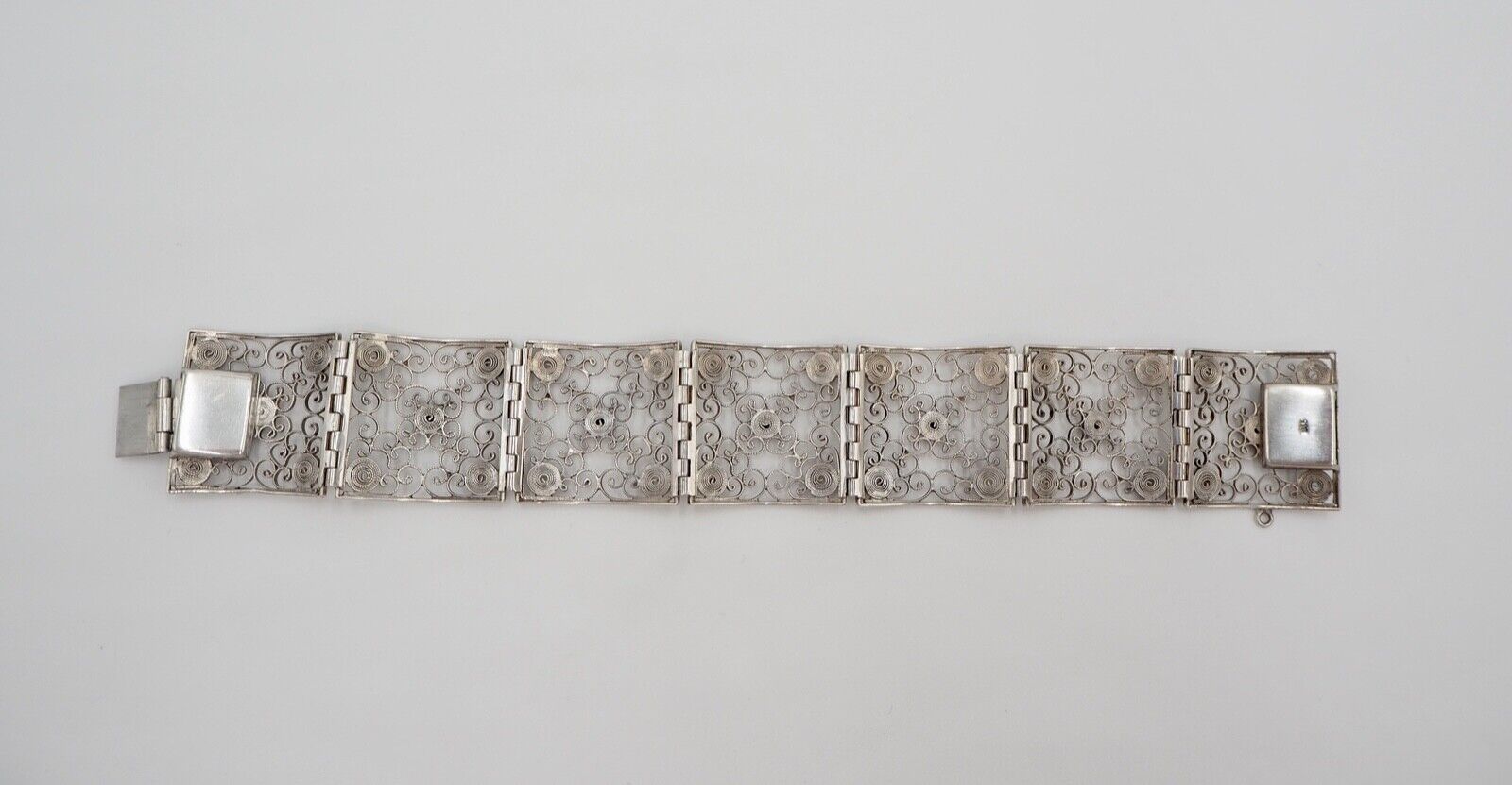antikes filigranes Silber Armband 835 im Jugendstil floral Blumenmuster - Antikhandel-Stuttgart