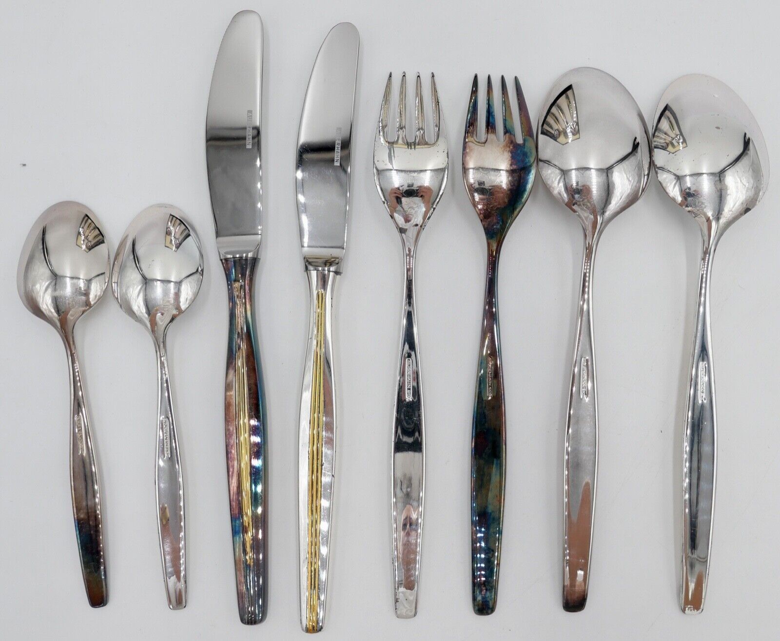 - NEU - OVP 12 Teile AUERHAHN LARISSA EXQUISIT Gold Dekor 90er Silber vergoldet - Antikhandel-Stuttgart