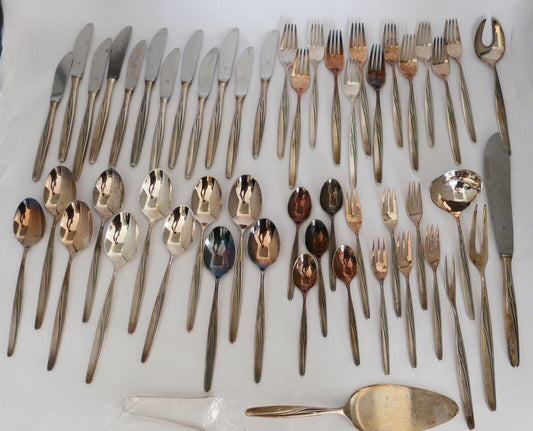 53 Tlg. WMF 90 HEIDELBERG Besteck Set 2,72 Kg Salat Fleich Torte Zucker Messer - Antikhandel-Stuttgart