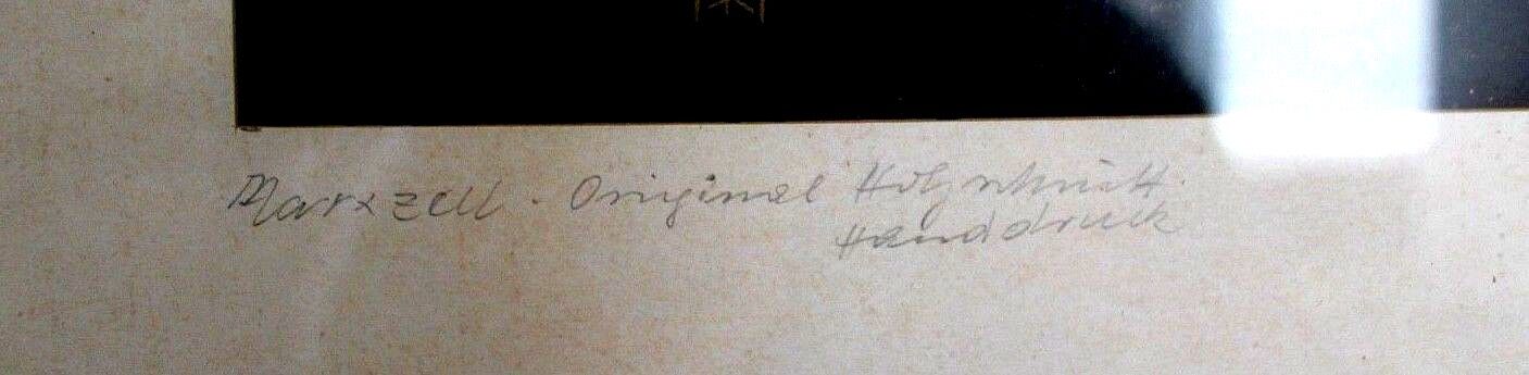 Orig. Alter Antiker Handdruck MARXZELL bekannter Künstler Landschaft 51x43cm - Antikhandel-Stuttgart