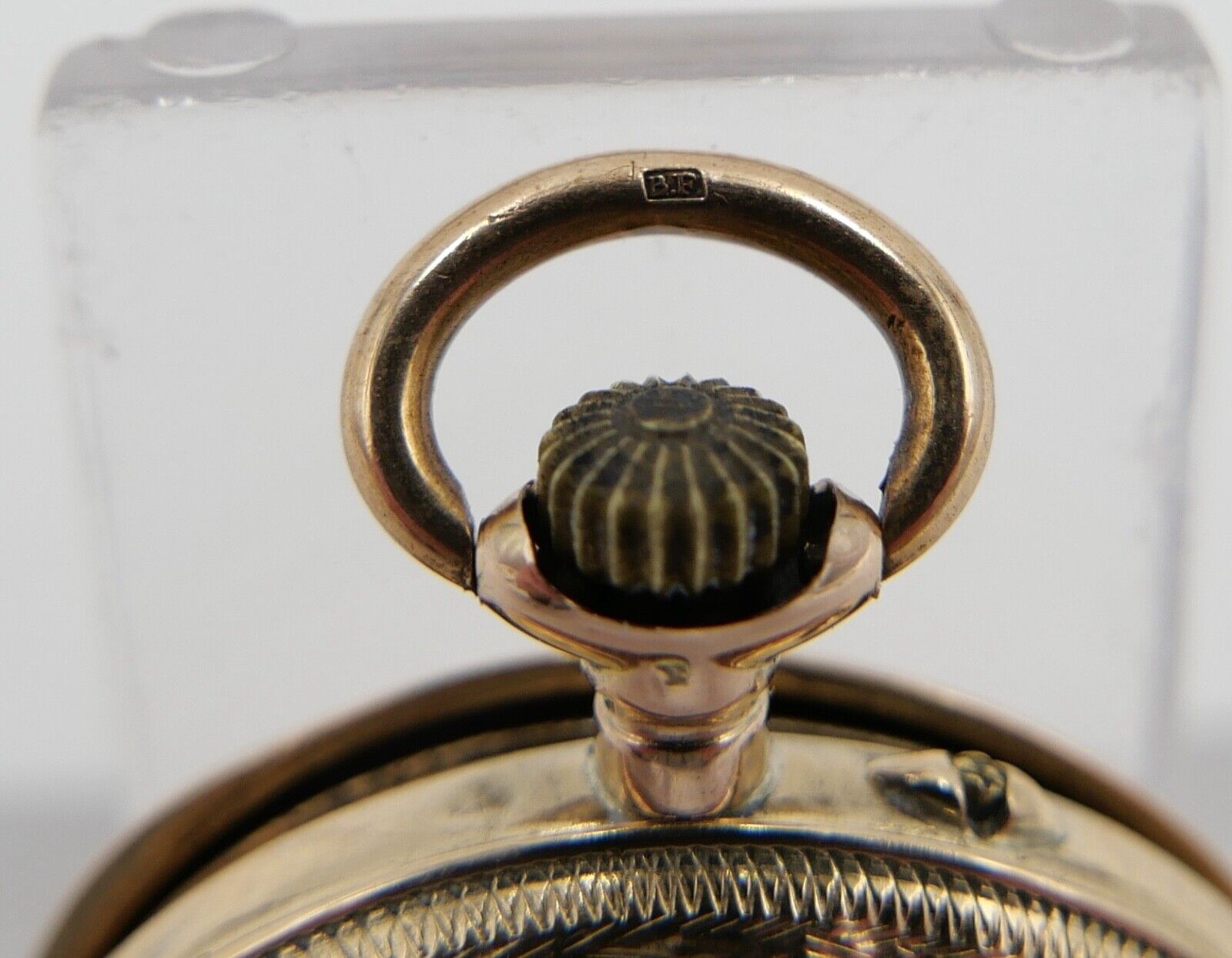 kleine BF Damen Taschenuhr 1930-40er GOLD 585 14K Schweiz Emaille floral 29mm - Antikhandel-Stuttgart