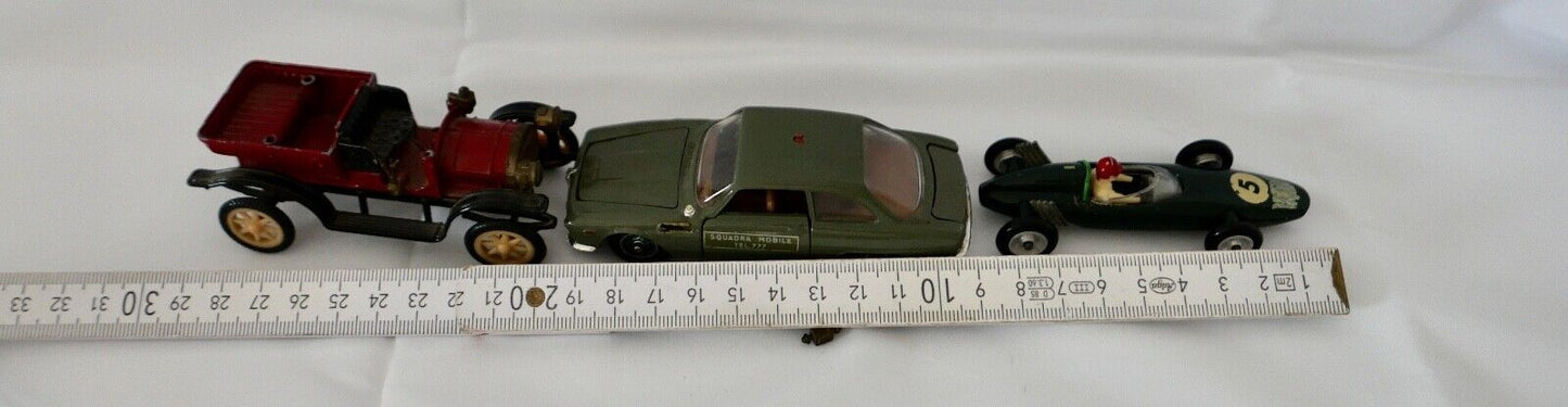 Posten 3 Stück Politoys Ziss-Modell Solido Modellauto BRM Alfa 2600 Adler 1905 - Antikhandel-Stuttgart