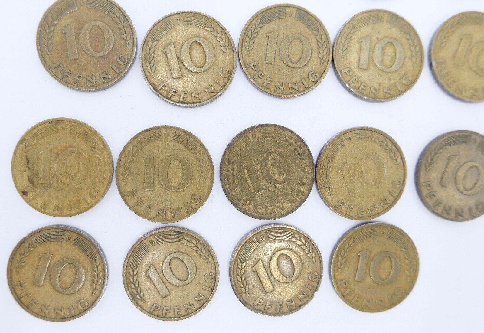 21x 10 Pfennig 1949 D F G J Jäger J. 378 ss-vz - Antikhandel-Stuttgart