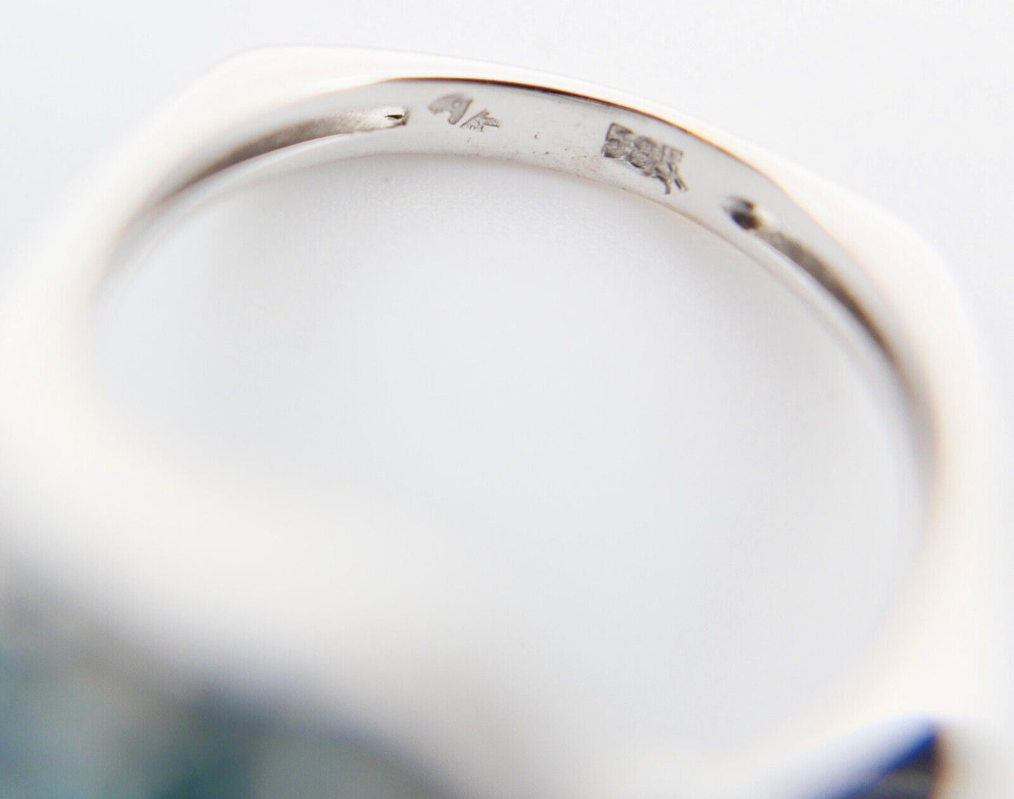 Weiß Gold Damen Ring Gr. 57 mit blau / türkis Topas 585 14K - Antikhandel-Stuttgart