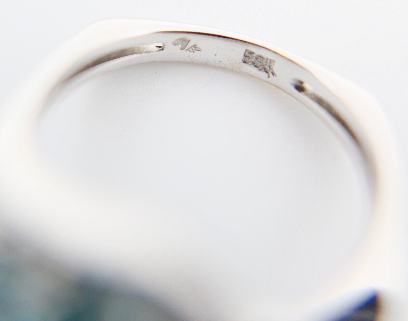 Weiß Gold Damen Ring Gr. 57 mit blau / türkis Topas 585 14K - Antikhandel-Stuttgart