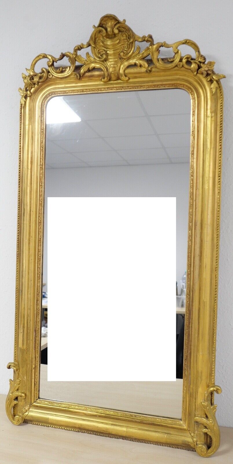 antiker großer Spiegel Anfang Mitte 19. Jhd im Louis XV Stil - Antikhandel-Stuttgart