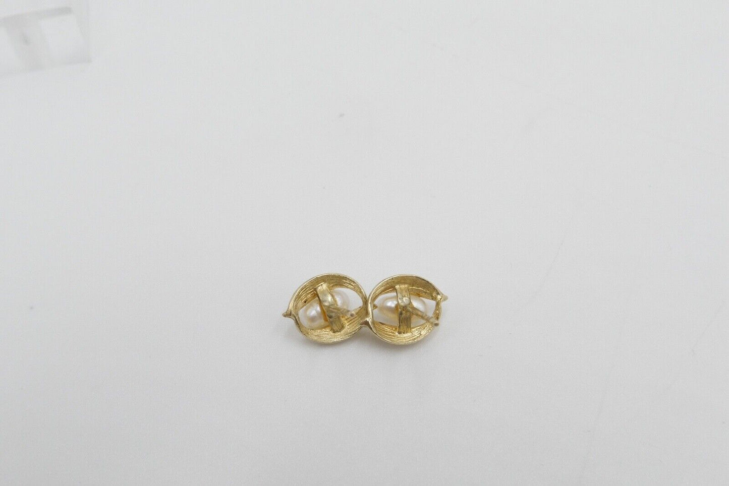 80er Jahre Gelbgold Akoya Perlen Ohrringe Ohrstecker 333 / 8K Perle Ø 6,6 mm - Antikhandel-Stuttgart