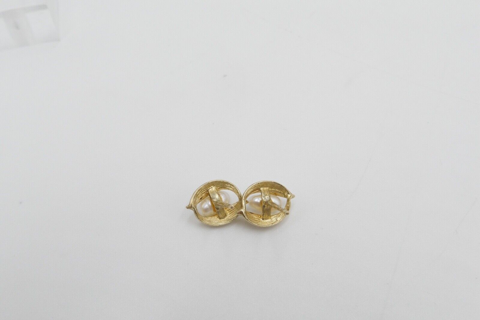 80er Jahre Gelbgold Akoya Perlen Ohrringe Ohrstecker 333 / 8K Perle Ø 6,6 mm - Antikhandel-Stuttgart