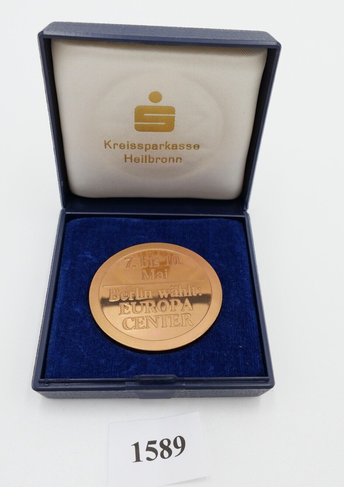 Berlin wählt EUROPA CENTER Medaille mit Etui Kreissparkasse Heilbronn - Antikhandel-Stuttgart