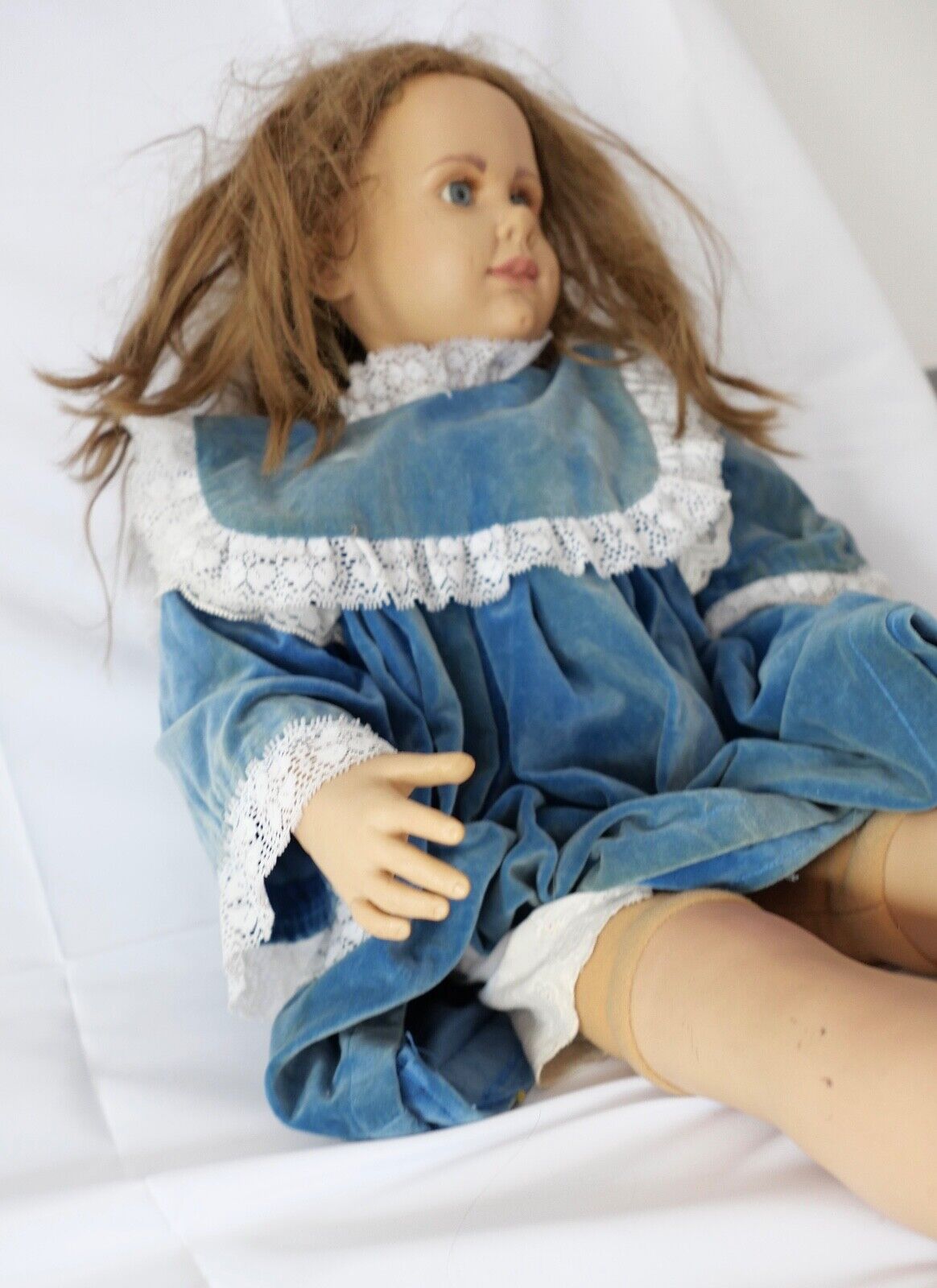 Alte Hildegard Günzel Vinyl Puppe China 75 cm Mädchen ( WERA ) - Antikhandel-Stuttgart