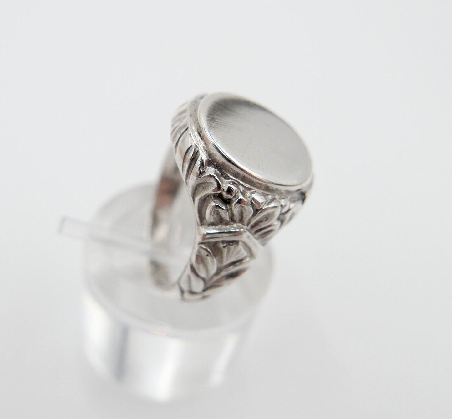 Jugendstil Siegelring OHNE MONOGRAMM Herrenring 835 Silber Größe 58 anpassbar - Antikhandel-Stuttgart