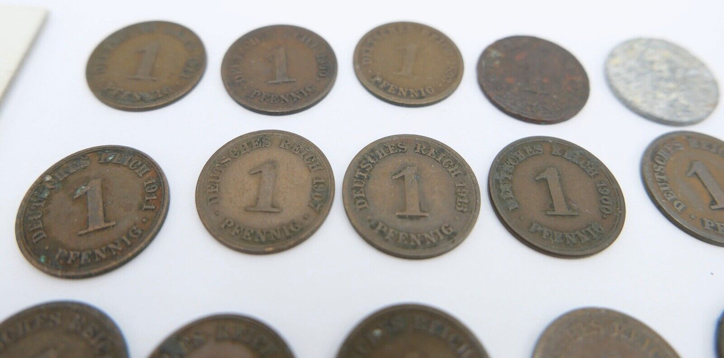 16x 1 Pfennig 1893 - 1914 Konvolut LOT Jäger J.10 s-vz - Antikhandel-Stuttgart