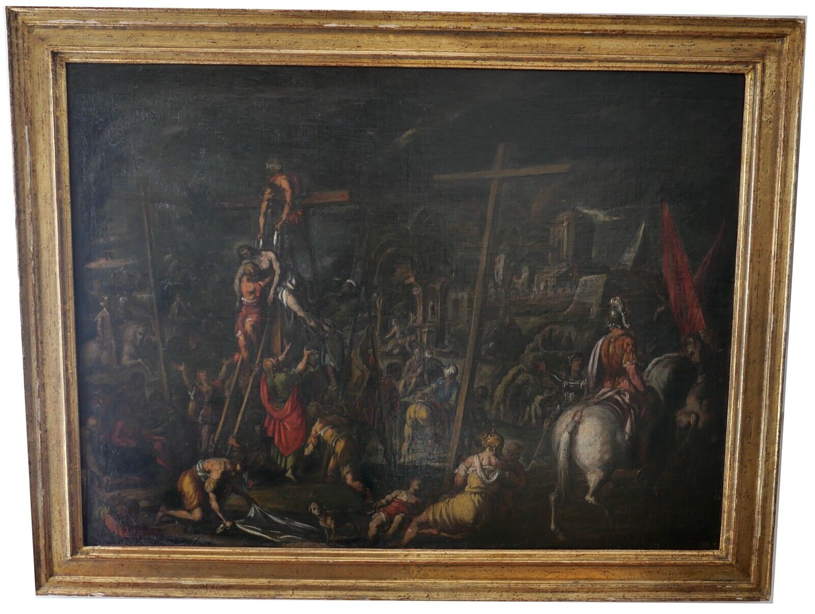 ANTIK 17. Jh KALVARIENBERG ALTMEISTER Gemälde Jesus Öl 106x81,5 cm Goldrahmen - Antikhandel-Stuttgart