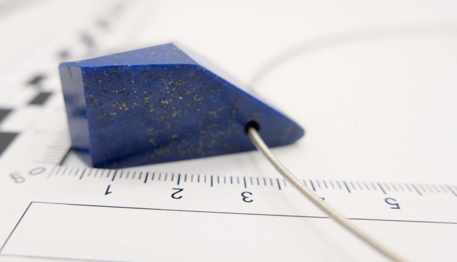 1990er Jahre Silber Draht Collier mit LAPIS LAPISLAZULI Anhänger 45cm - Antikhandel-Stuttgart