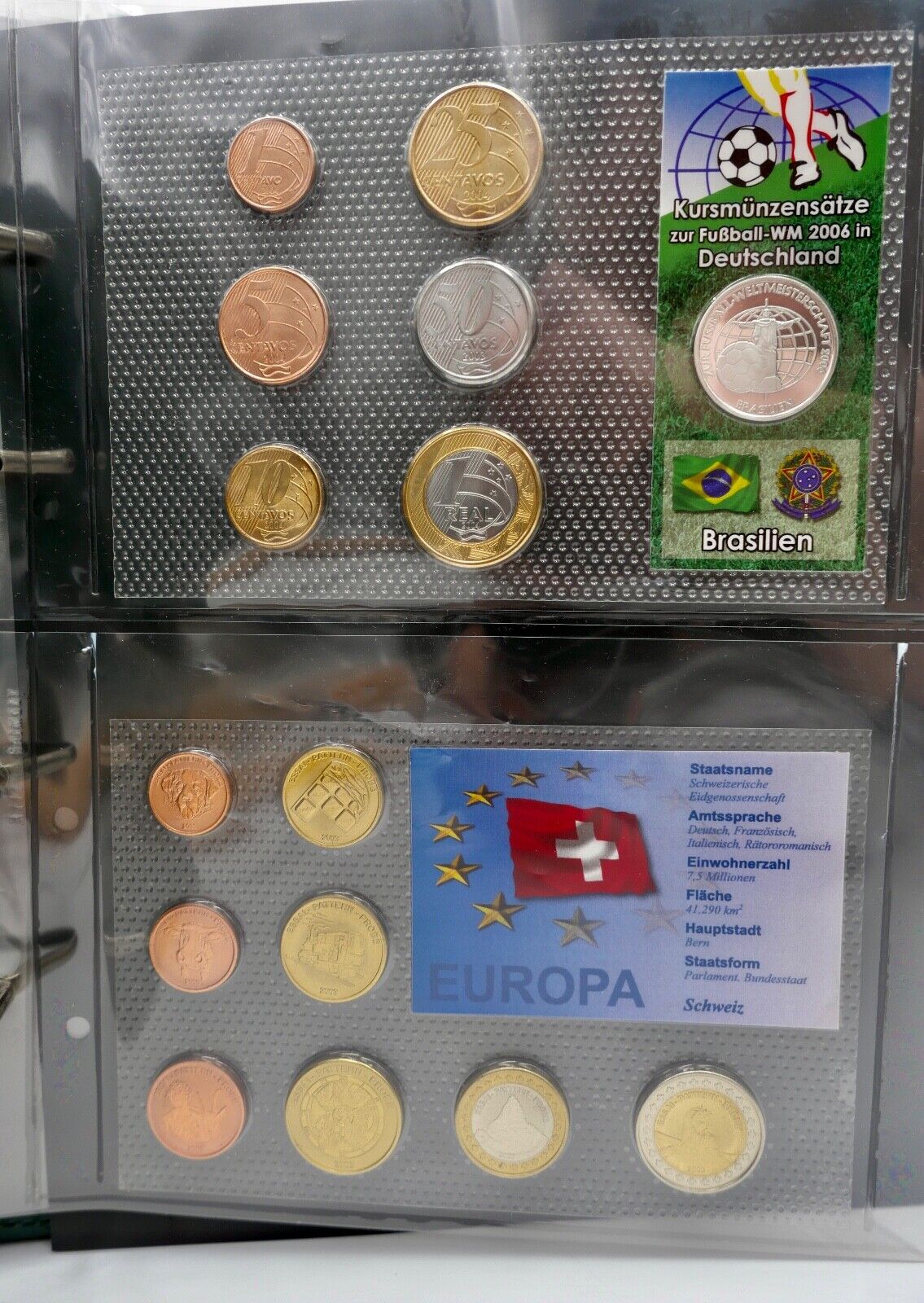 4x Probe Euro Schweiz Bulgarien Liechtenstein Rumänien 1x WM 2006 Brasilien - Antikhandel-Stuttgart