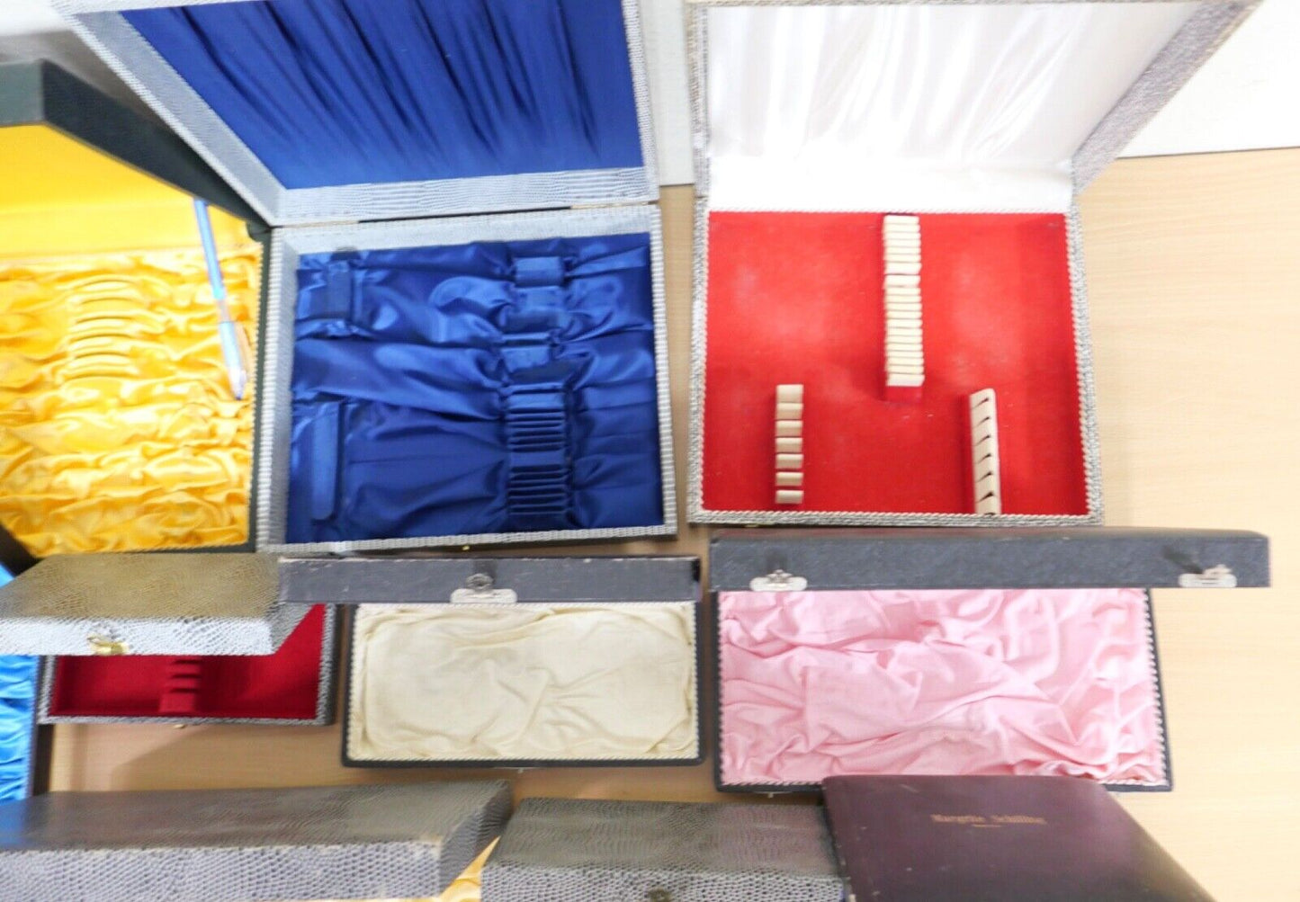 Konvolut antik alte Besteckkasten Aufbewahrung BERNDORF WENZ SCHILLING MAYER - Antikhandel-Stuttgart