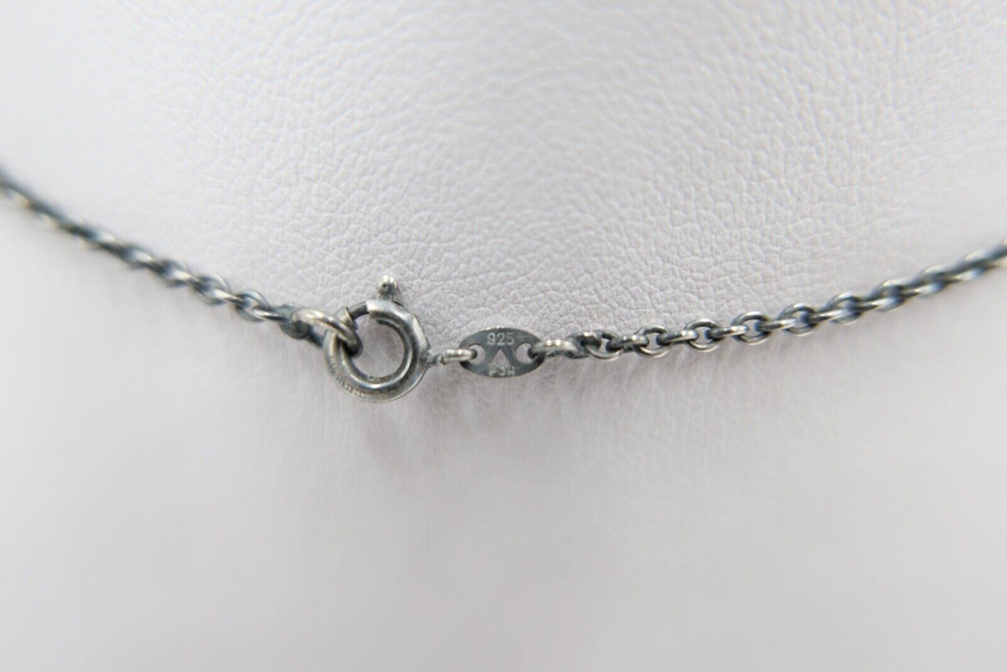 altes Collier Opal Imitat Silber 925 Kette 45,3 cm Teil vergoldet Punze PHJ DD - Antikhandel-Stuttgart