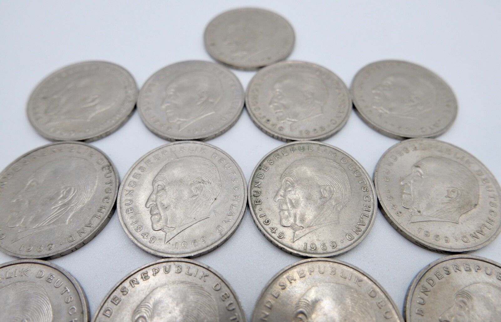 17x 2 DM Mark Konrad Adenauer 1969 - 1973 Jäger J.406 - Antikhandel-Stuttgart