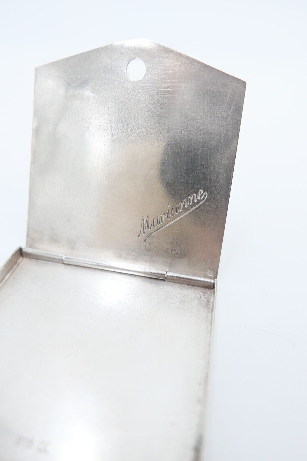 um 1930 Streichholzetui 835 Silber 32,8 Gr Silberetui Marianne Gravur - Antikhandel-Stuttgart