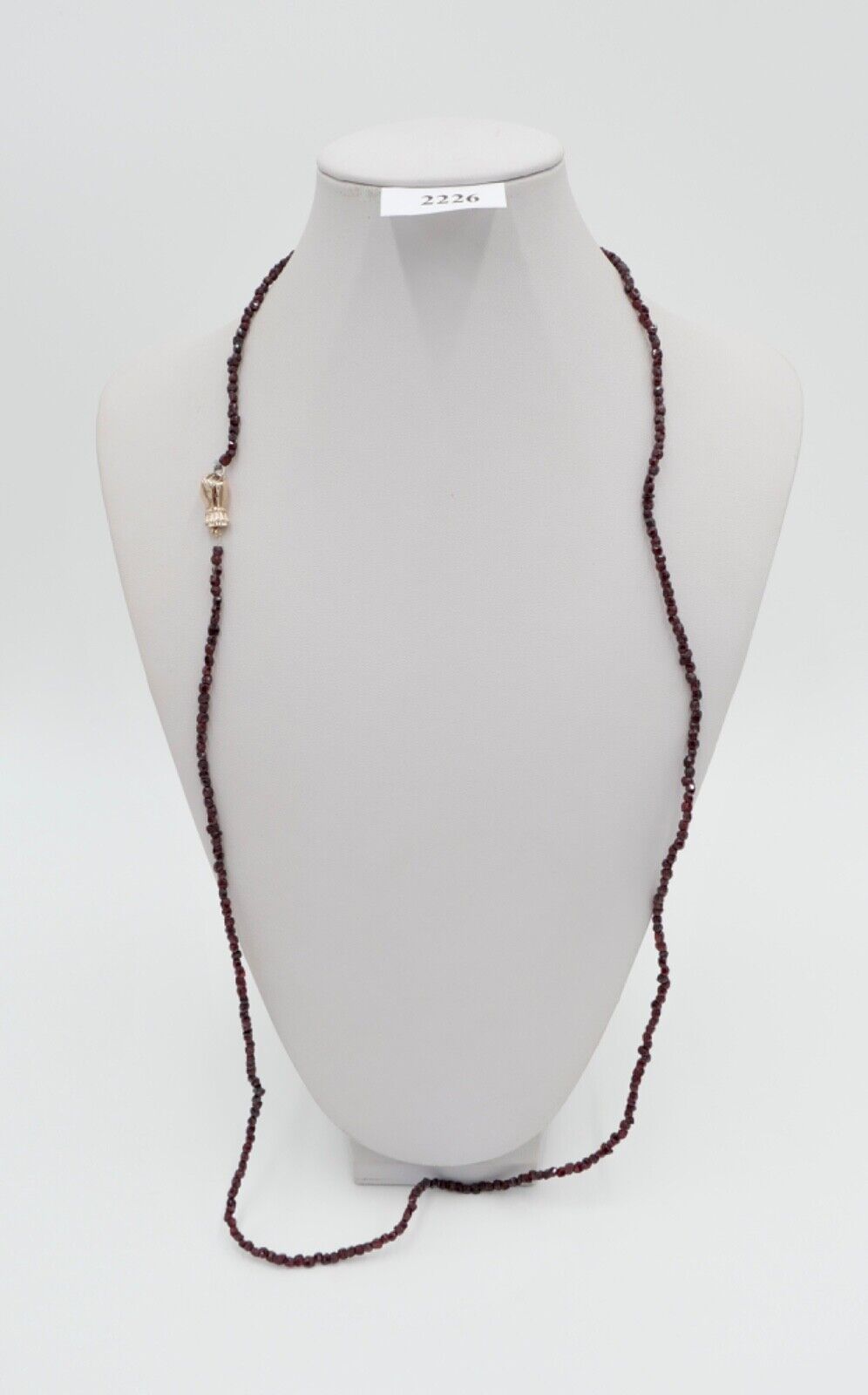 Altes Collier / Kette 88cm Rotgold 585 14K Gold mit Granat - Antikhandel-Stuttgart