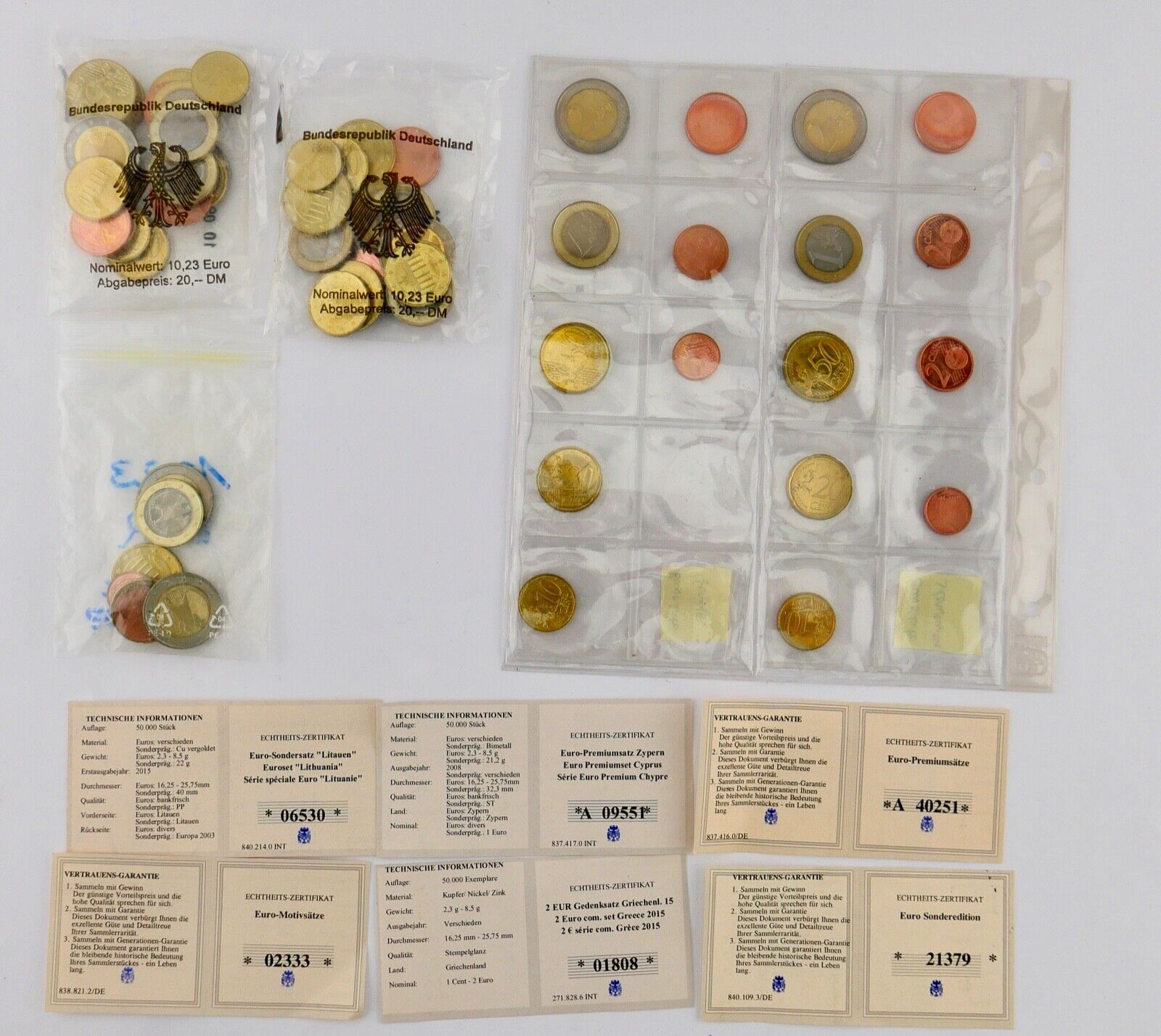 ca. 135 Euro Satz div. Münzen Medaillen Deutschland Malta Litauen Estland 24K - Antikhandel-Stuttgart