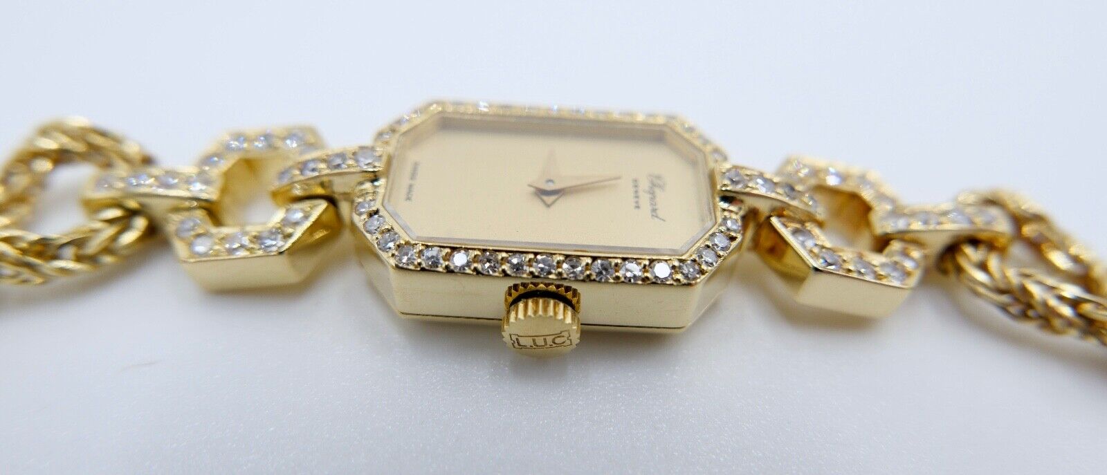 Chopard L.U.C. Damen 750 Gelbgold Armbanduhr 20x13mm 71 Brillanten 1,06 Ct G3736 - Antikhandel-Stuttgart