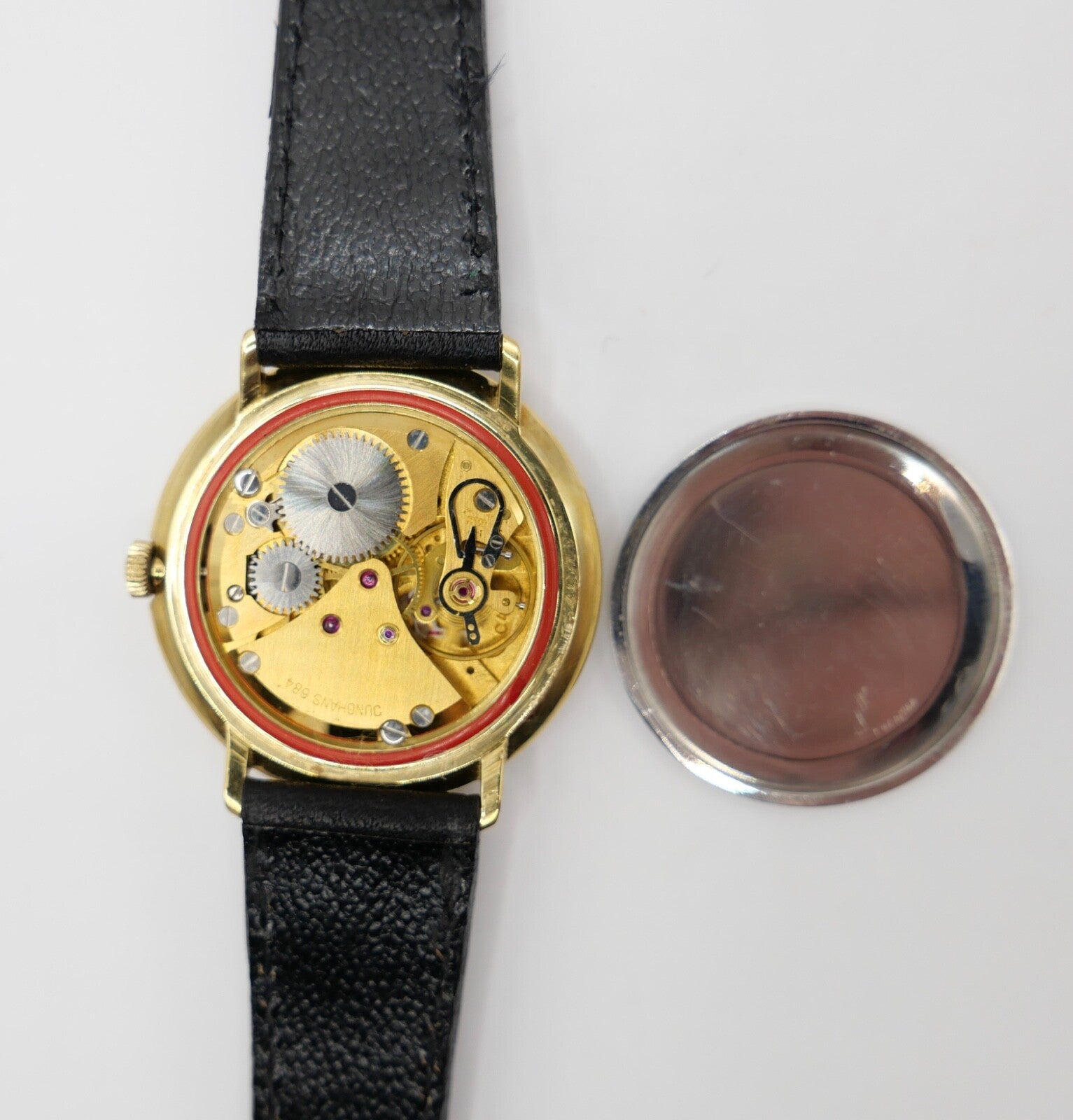 1960er Klassische JUNGHANS Meister Herrenuhr Cal.684 neu Lederarmband Handaufzug