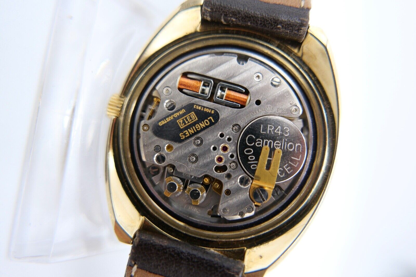 Vintage 70er LONGINES ULTRONIC 40x43 mm Gold Cal. 6312 Herrenuhr 6253 8494-1 - Antikhandel-Stuttgart