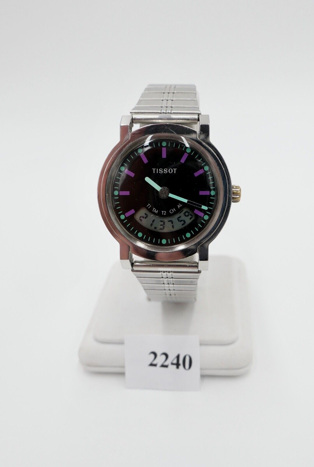 TISSOT D380 Edelstahl Herrenuhr Quarz Digital 80er Jahre ADA DIGI - Antikhandel-Stuttgart