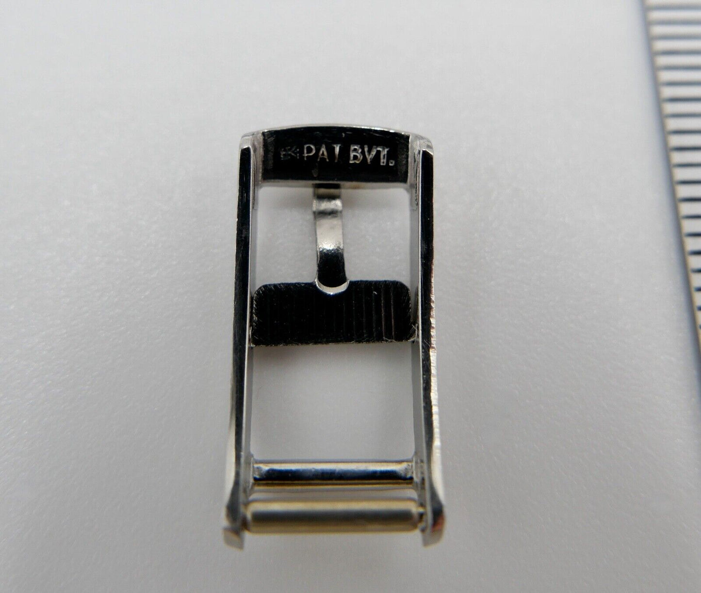 ORIGINAL alte OMEGA Dornschließe EDELSTAHL Armbanduhr 8mm CLASP BUCKLE PAT BVT - Antikhandel-Stuttgart