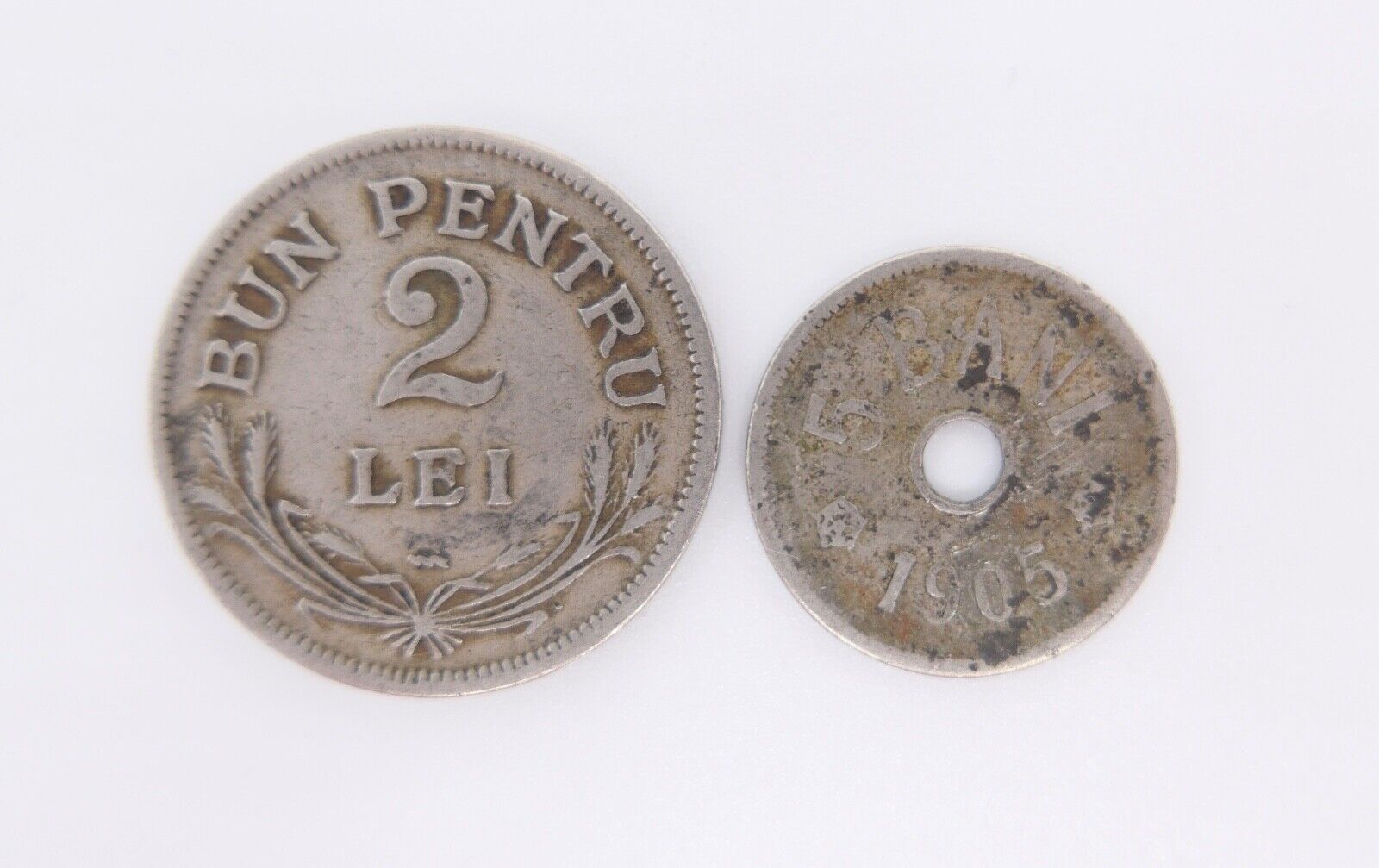 Konvolut LOT Rumänien 5 Bani 1905 und 2 Lei 1924 - Antikhandel-Stuttgart